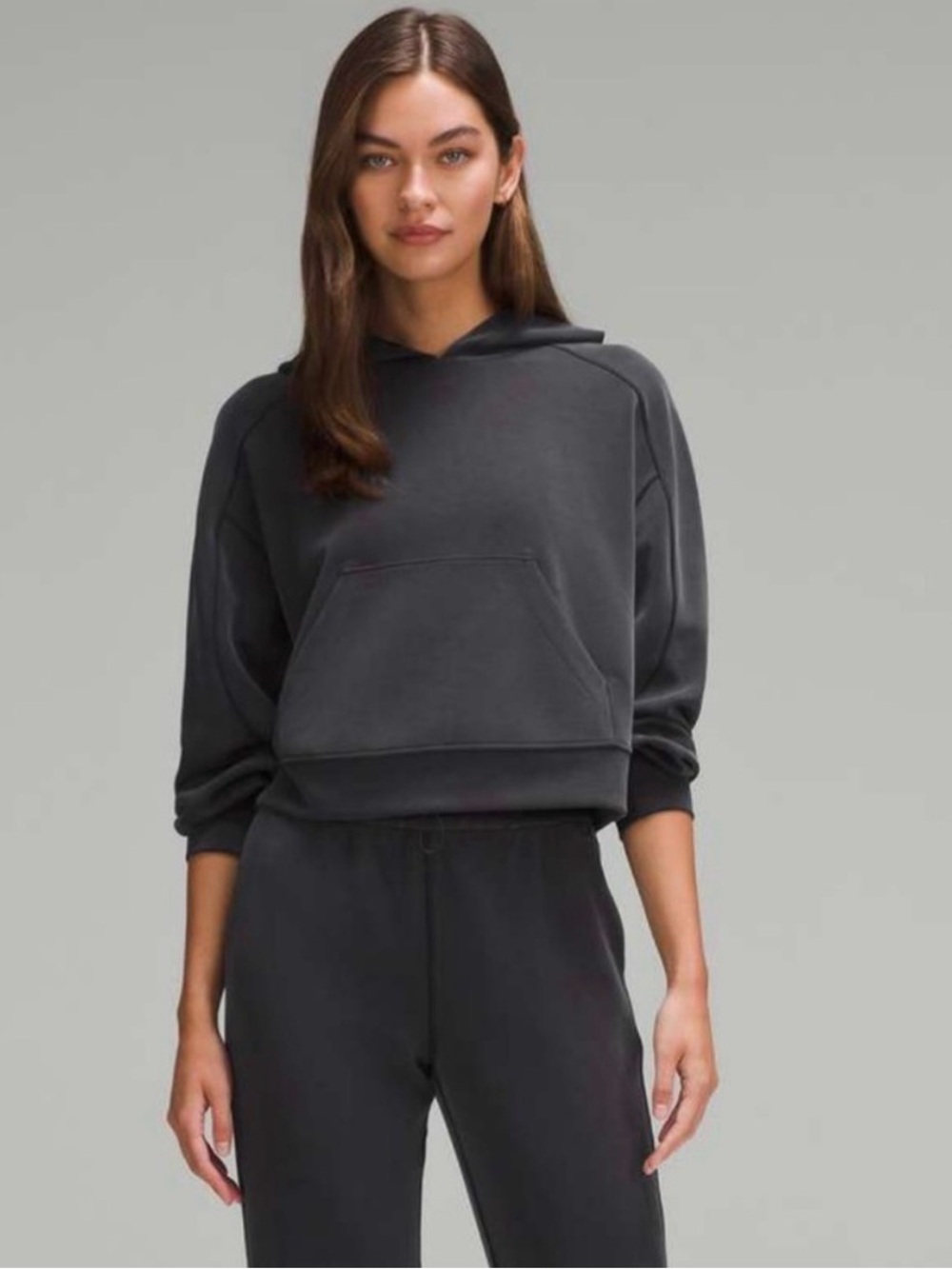 lululemon athletica Charcoal Gray Cropped Hoodie
